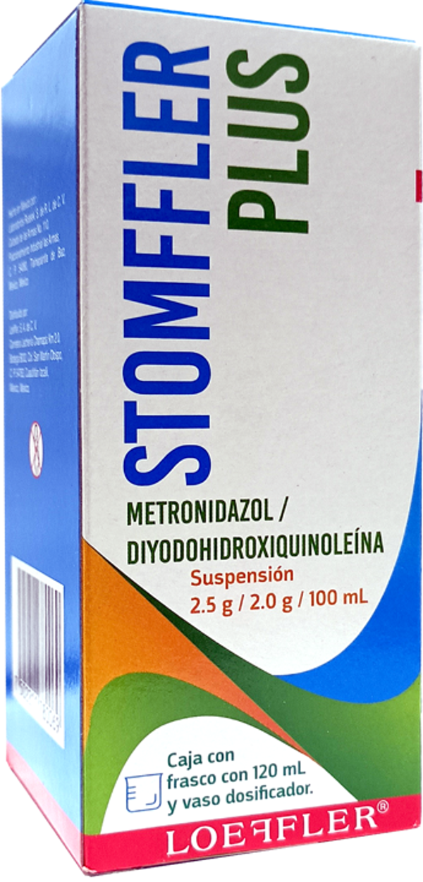 STOMFFLER PLUS DIYODOHIDROXIQUINOLEINA 2.00 G METRONIDAZOL 2.50 G SUS