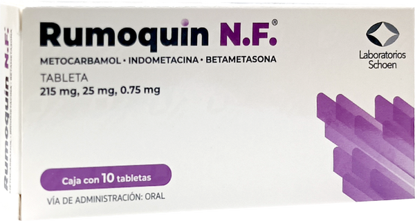 RUMOQUIN NF TABS METOCARBAMOL 215MG INDOMETACINA25MG BETAMETASONA0.75MG