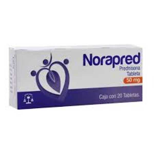 NORAPRED PREDNISONA 50.00 MG TABS. C/20