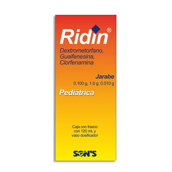 RIDIN JBE PEDIATRICO (CLORFENAMINA 0.01 G GUAIFENESINA 1.00 G DEXTROMETORFANO 0.10 G)
