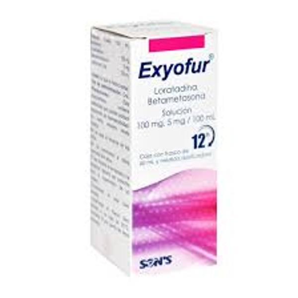 EXYOFUR SOLUCION. LORATADINA/BETAMETASONA 100MG/5MG/100ML