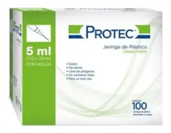 JERINGA VERDE 5ML PROTEC (100.00 PZAS)