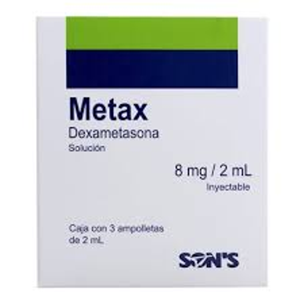 METAX DEXAMETASONA 8.00 MG INY. C/3 AMPOLL.