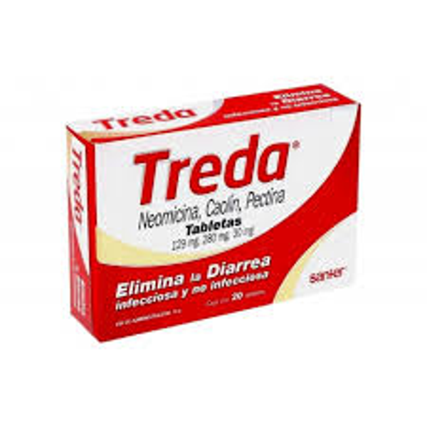TREDA TABS. NEOMICINA/CAOLIN/PECTINA 129MG/280MG/30MG C/10