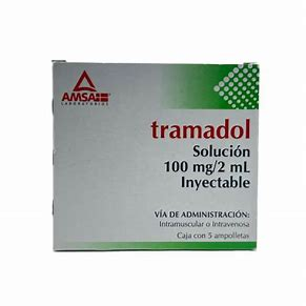 TRAMADOL 100. MGSOLUCION INYECTABLE 100MG/2ML C/5 AMSA
