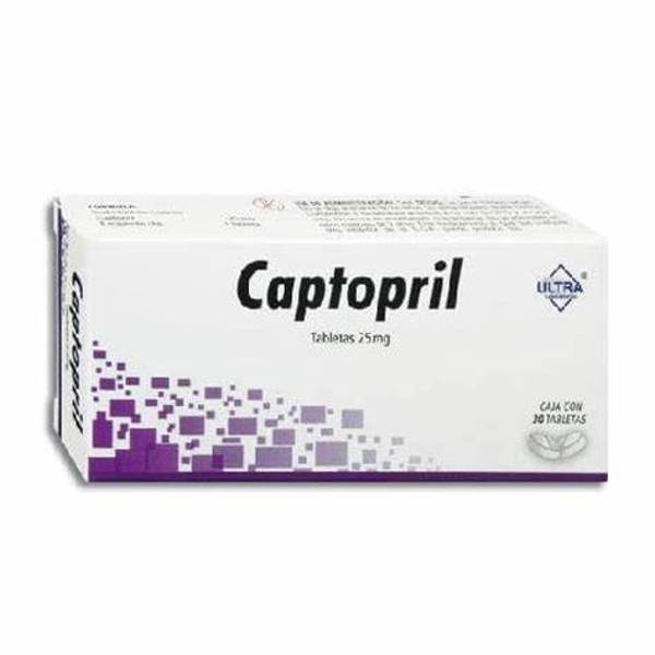 CAPTOPRIL 25.00 MG TABS. C/30 ULTRA
