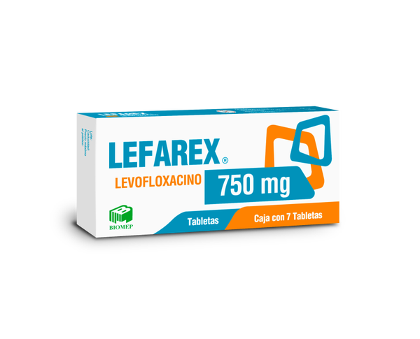 LEFAREX LEVOFLOXACINO 750MG C/7 TABLETAS