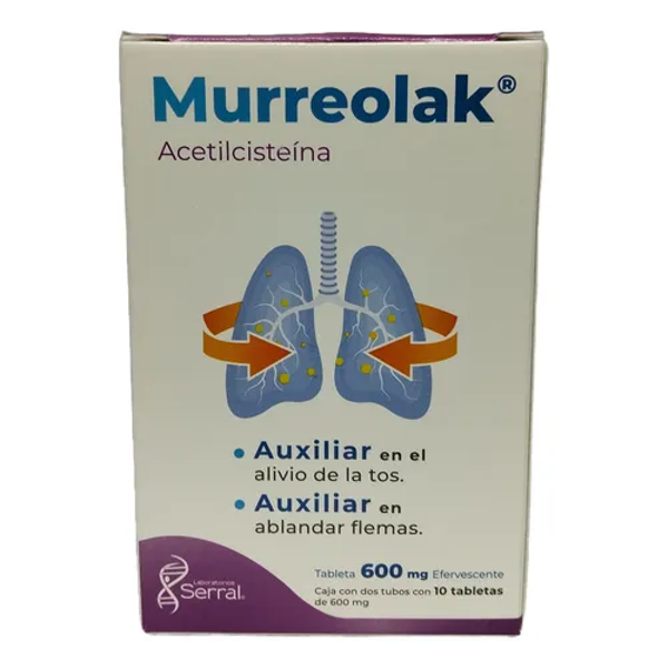 MURREOLAK 10MG TABS EFERVESCENTES ACETILSISTEINA