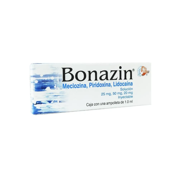 BONAZIN INY (LIDOCAINA 20.00 MG MECLIZINA 25.00 MG PIRIDOXINA 50.00 MG)