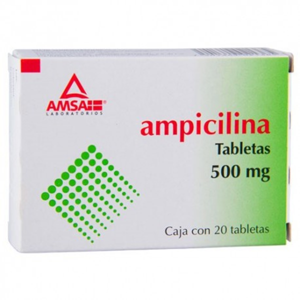 AMPICILINA 500.00 MG TABS. C/20 AMSA