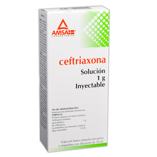 CEFTRIAXONA 1.00 G I.V C/1 AMPOLLETA AMSA