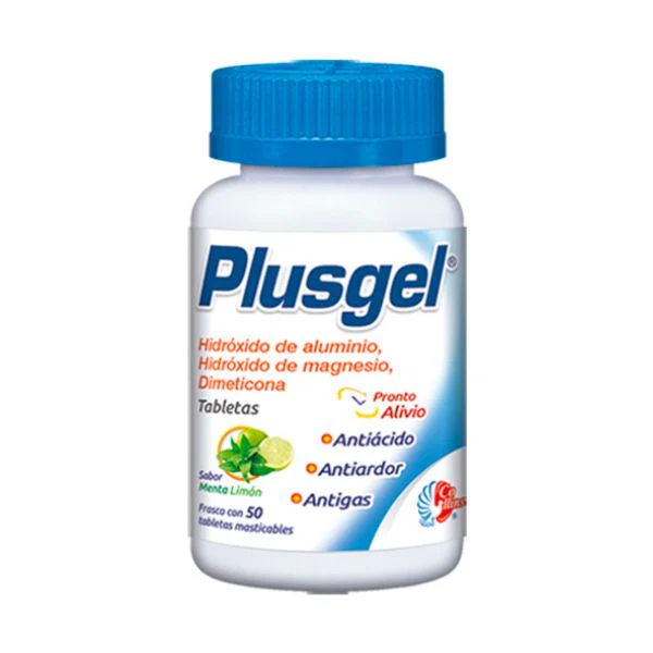 PLUSGEL TABS. C/50 HIDROXIDO DE MAGNESIO 200.00 MG HIDROXIDO DE ALUMINIO 200.00 MG DIMETICONA 20.00 MG