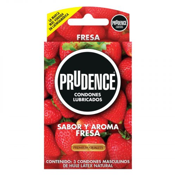 PRUDENCE PRESERVATIVO SABOR Y AROMA FRESA C/3 CONDONES DE LATEX