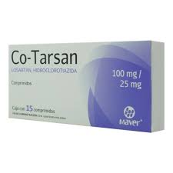 CO-TARSAN  LOSARTAN/HIDROCLOROTIAZIDA 100MG/25MG COMPRIMIDOS. C/15