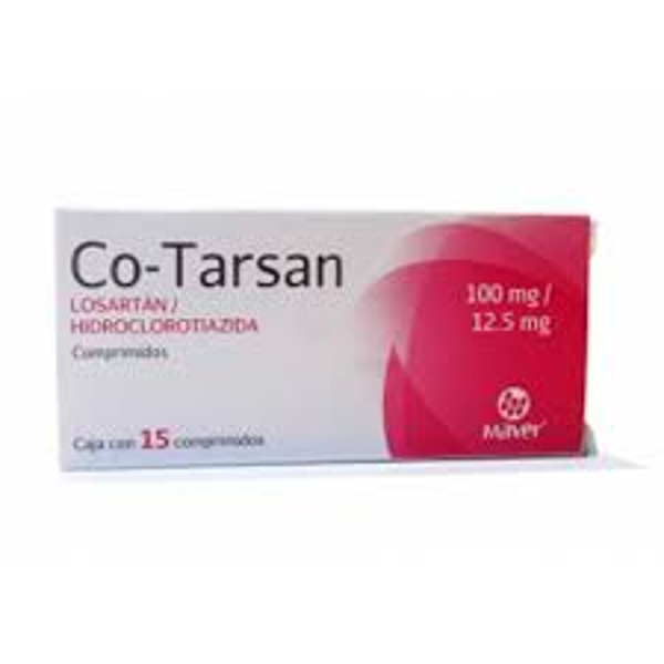 CO-TARSAN LOSARTAN/HIDROCLOROTIAZIDA 100MG/12.5MMG COMPRIMIDOS. C/15
