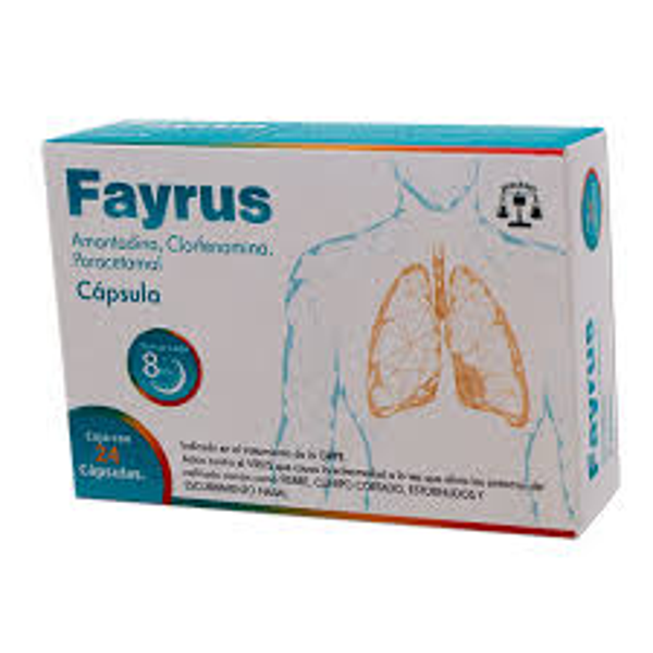 FAYRUS CAPS (AMANTADINA 50.00 MG CLORFENAMINA 3.00 MG PARACETAMOL 300.00 MG