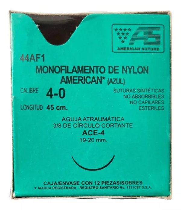 SUTURA MONOFILAMENTO DE NYLON 4-0