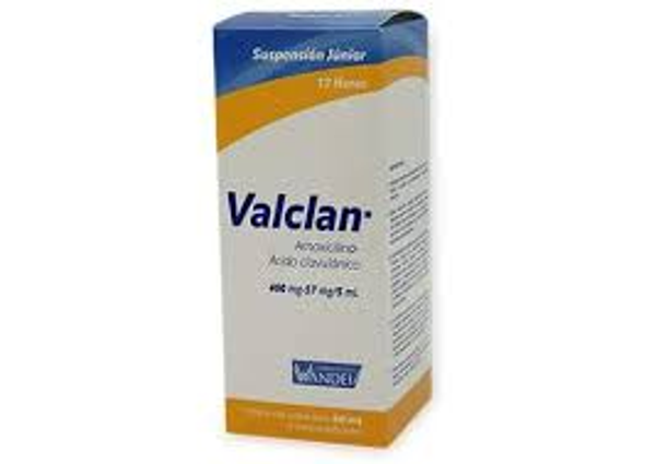 VALCLAN JUNIOR AMOXICILINA 400.00 MG ACIDO CLAVULANICO 57.00 MG/ 60ML