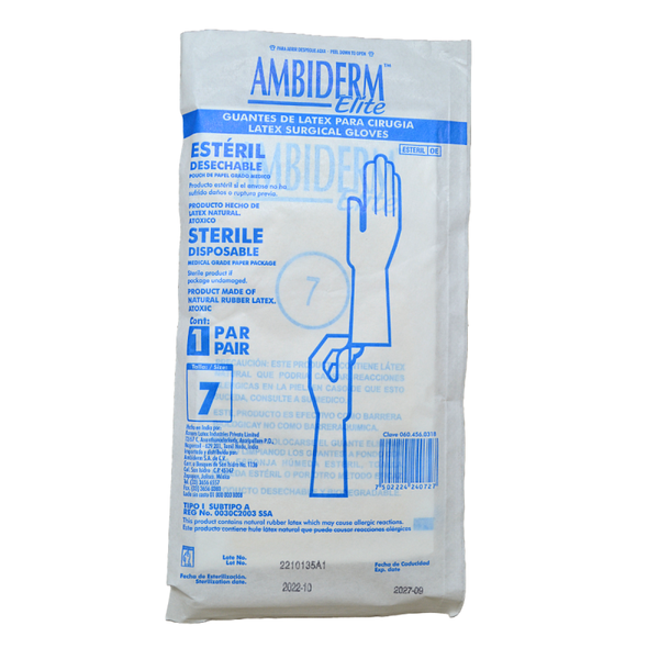 AMBIDERM ELITE GUANTE LTX CIRUGIA ESTERILES 7