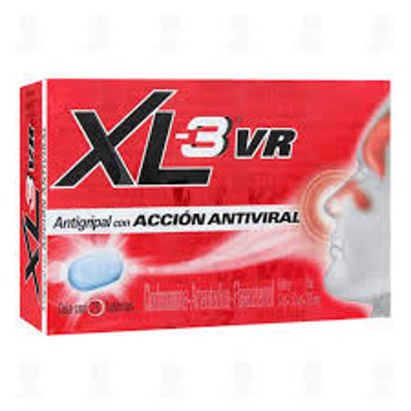 XL-3 VR TABS. CLORFENAMINA/AMANTADINA/PARACETAMOL 3MG/50MG/375MG C/24