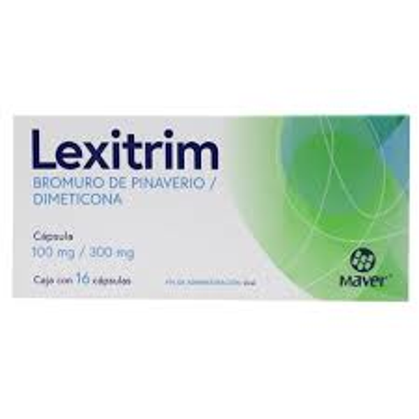 LEXITRIM CAPS. BROMURO DE PINAVERIO 100.00 MG DIMETICONA 300.00 MG C/16