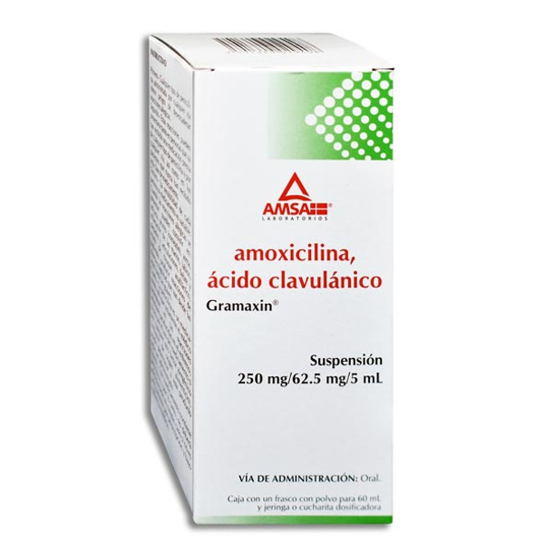 GRAMAXIN SUSP 250MG (ACIDO CLAVULANICO 62.50 MG AMOXICILINA 250.00 MG) AMSA