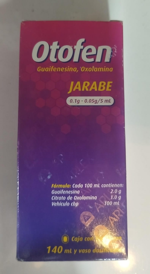 OTOFEN JBE (GUAIFENESINA 2.00 G OXOLAMINA 1.00 G)