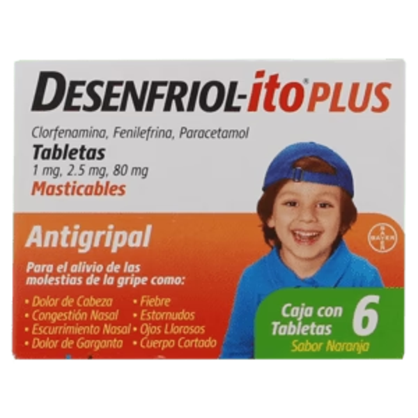 DESENFRIOLITO PLUS NJA 6 TABS MAST(CLORFENAMINA/FENILEFRINA/PARACETAMOL)