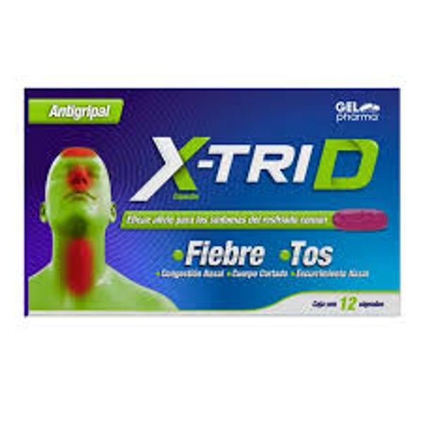 X-TTRI D (CLORFENAMINA 2.00 MG PARACETAMOL 250.00 MG FENILEFRINA 5.00 MG DEXTROMETORFANO 15.00 MG) C/12 CAP