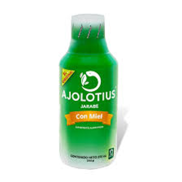AJOLOTIUS JARABE CON MIEL  VIT. C Y A ACEITE DE EUCALIPTO 3.40 G BUGAMBILIA 3.40 G MIEL DE ABEJA 3.35 G