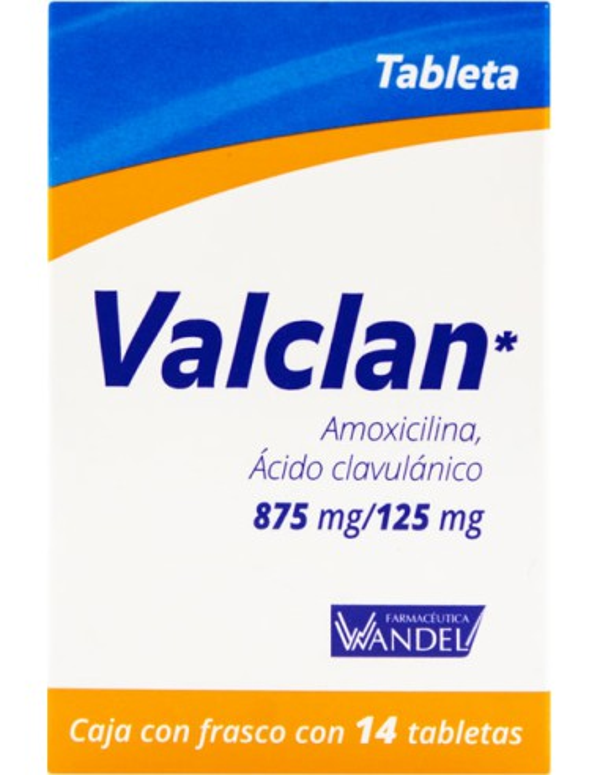 VALCLAN TABS (ACIDO CLAVULANICO 125.00 MG AMOXICILINA 875.00 MG)C/14