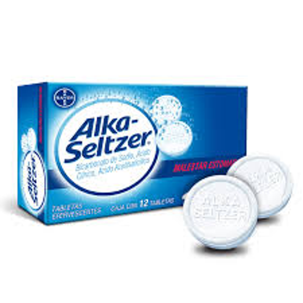 ALKA-SELTZER BICARBONATO DE SODIO/ACIDO CITRICO/ ACIDO ACETILSAALICILICO TABS. EFERVEC. C/12