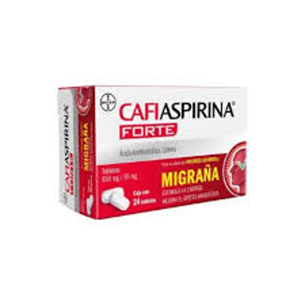 CAFIASPIRINA FORTE ACIDO ACETILSALICILICO/CAFEINA 650MG/65MG TABS. C/24