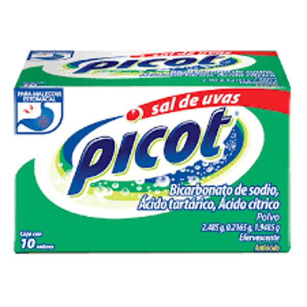 SAL DE UVAS PICOT BICARBONATO DE SODIO/AC. TARTÁRICO/AC. CITRICO POLVO 2.485G/0.2165G/1.9485G C/10 SOBRES