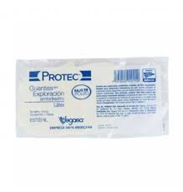 GUANTE PARA EXPLORACION AMBIDIESTROS LATEX PROTEC C/1 PIEZA CHICO