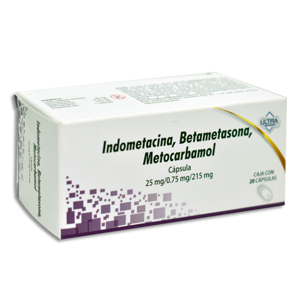 METOCARBAMOL 215.00 MG INDOMETACINA 25.00 MG BETAMETASONA 0.75 MG ULTRA