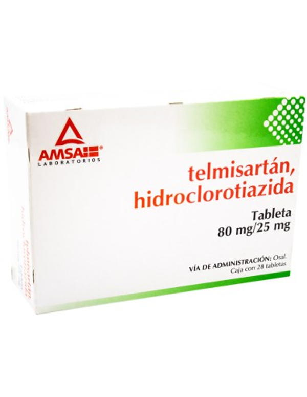 HIDROCLOROTIAZIDA 25.00 MG TELMISARTAN 80.00 MG TABS. C/14 AMSA