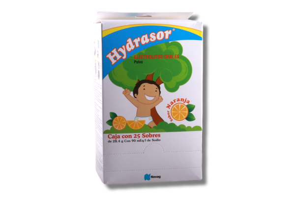 HYDRASOR NARANJA ELECTROLITOS ORALES EN POLVO (CAJA C/25 SOBRES)