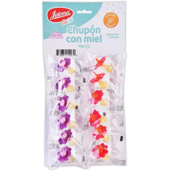 CHUPON CON MIEL FLOR LIBRE DE BPA JALOMA C/12PZAS