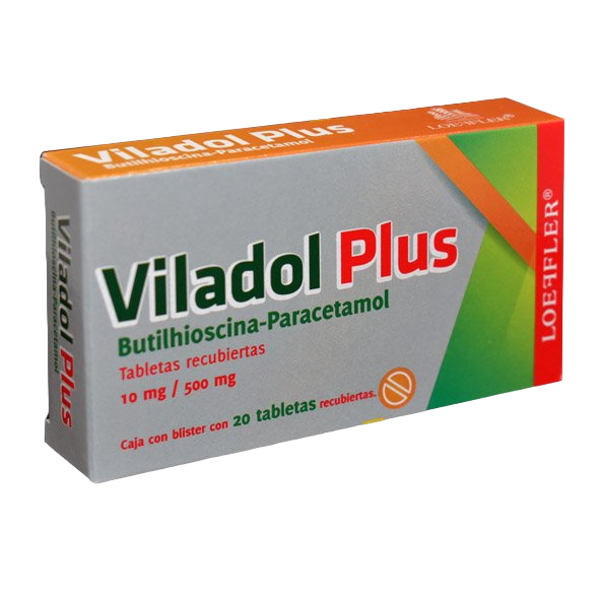 VILADOL PLUS TAABS. PARACETAMOL 500.00 MG BUTILHIOSCINA 10.00 MG C/20