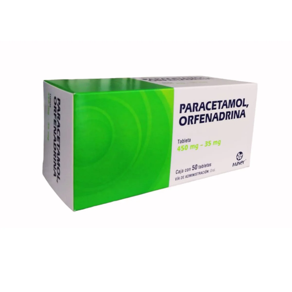 PARACETAMOL/ORFENADRINA TABS. 450MG/35MG C/50