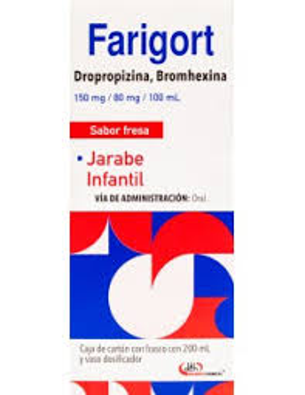 FARIGORT DROPROPIZINA/BROMHEXINA JARABE INF. 150MG/80MG/100ML