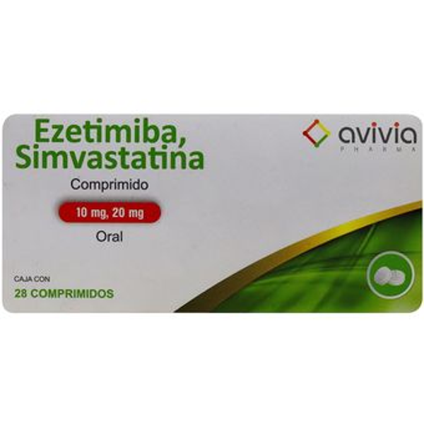 EZETIMIBA/SIMVASTATINA TABS 10.00 MG,20.00 MG AVIVIA C/28 COMPRIMIDOS