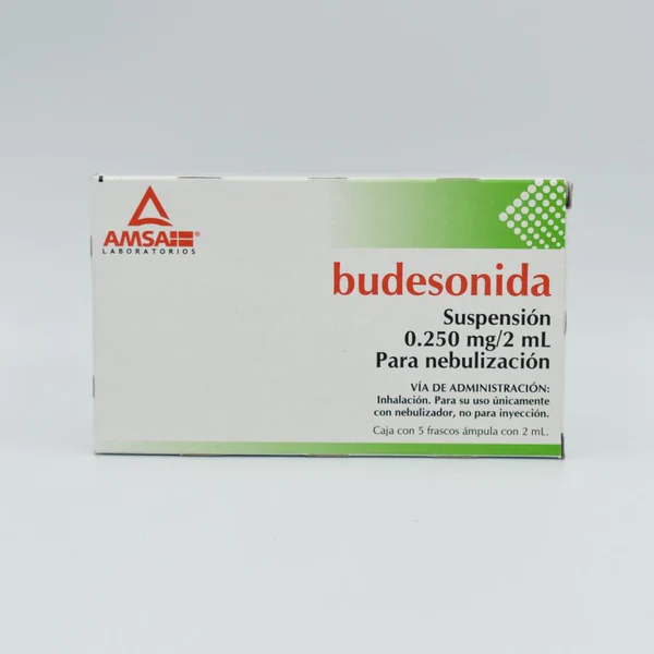 BUDESONIDA 0.250MG/2ML C/5 AMPOLLETAS PARA NEBULIZACION AMSA