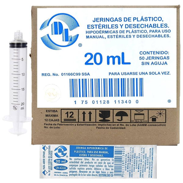 JERINGA 20ML C/50 PIEZAS