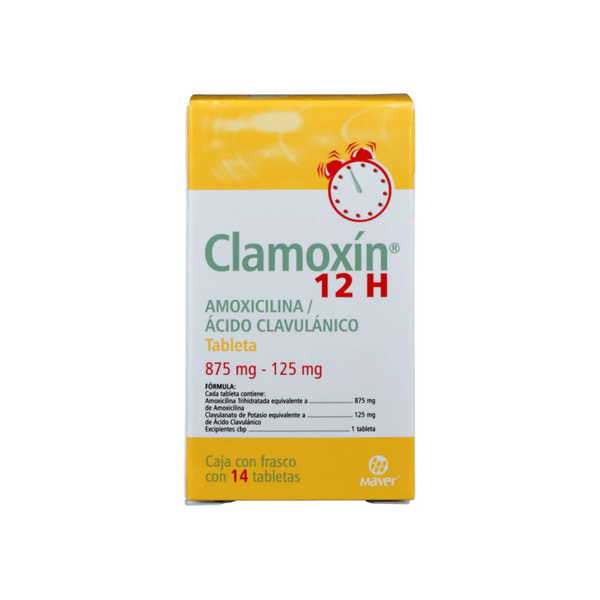 CLAMOXIN 12 H C/14 TABS (ACIDO CLAVULANICO 125.00 MG AMOXICILINA 875.00 MG)