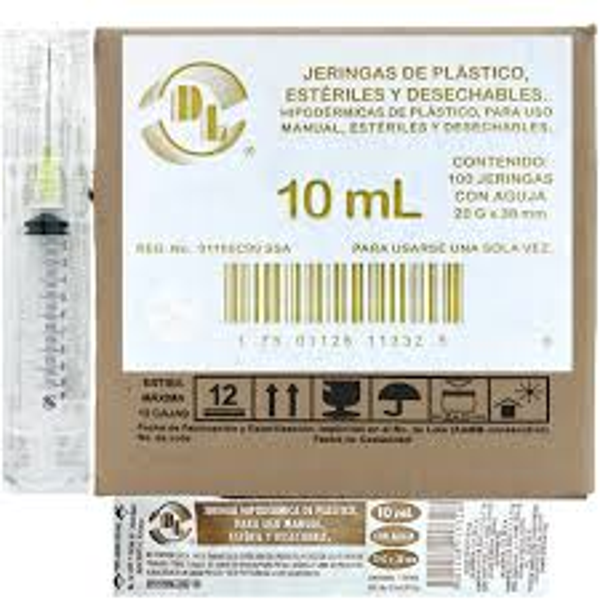 JERINGA 10ML C/100 PZA DL 20G X 32MM