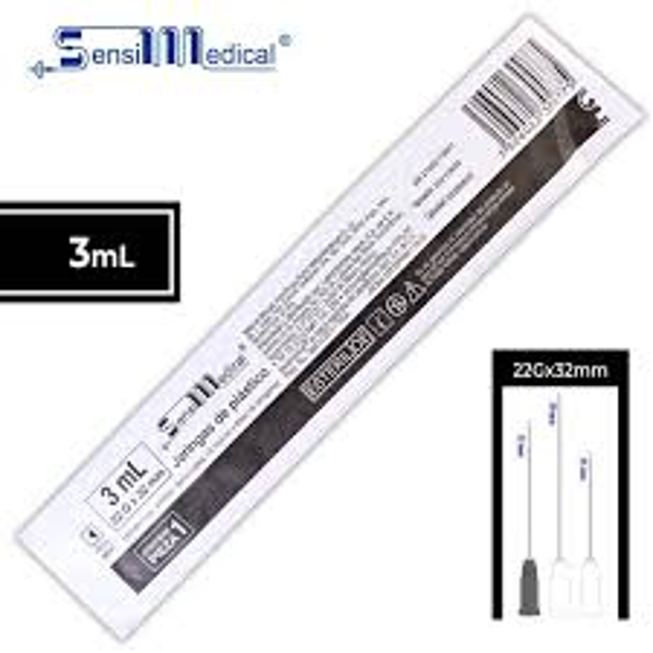 JERINGA DL NEGRA 3ML 22G X 32MM C/3 PZA.