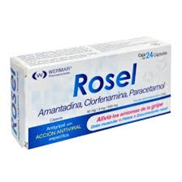 ROSEL CAPS. C/24 PARACETAMOL 300.00 MG CLORFENAMINA 3.00 MG AMANTADINA 50.00 MG