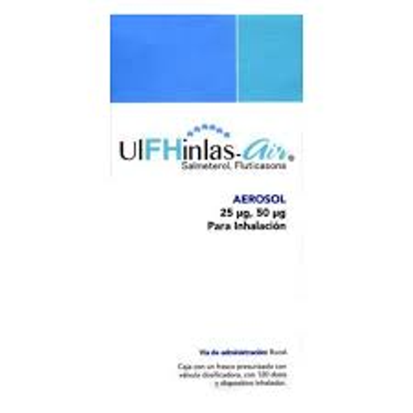 ULFHINLAS FLUTICASONA 50.00 MCG SALMETEROL 25.00 MCG PARA INHALACION